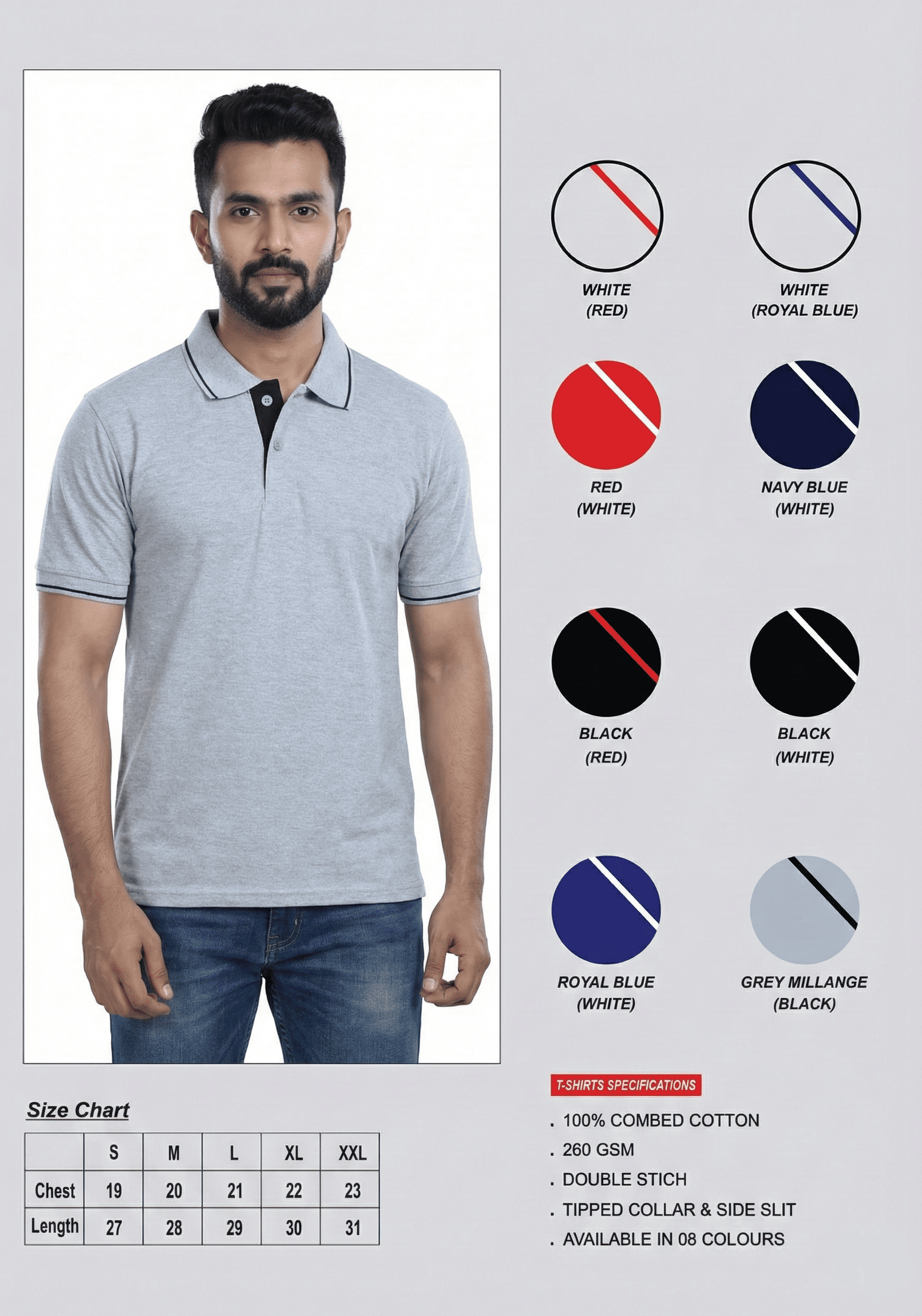 260gsm cotton tipping