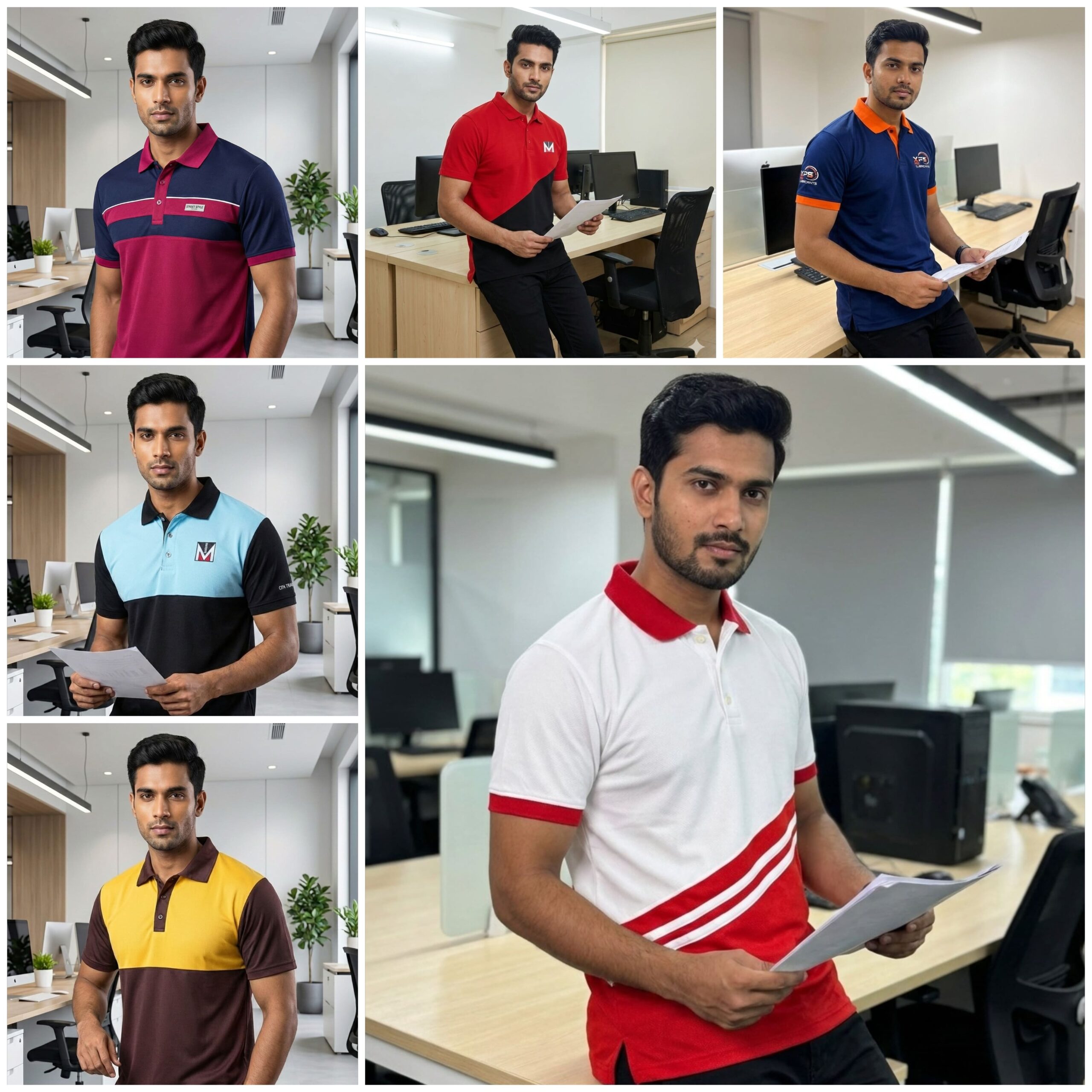 Custom pattern collar tshirt